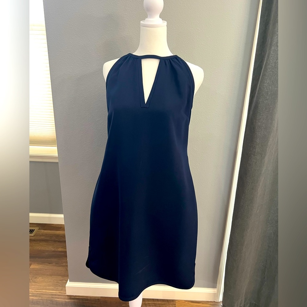 Banana Republic Navy Front Keyhole Sheath Dress